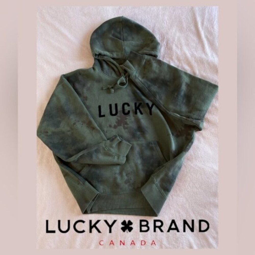 Lucky Brand Pullover Hoodie with pocket pouch In Camo Green (Fits closer… - Picture 3 of 15